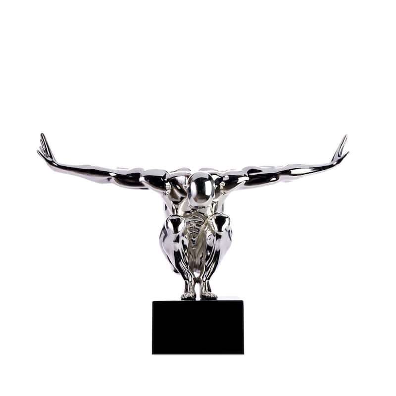 Saluting Man Resin Handmade Sculpture - N/A
