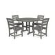 preview thumbnail 1 of 10, POLYWOOD Lakeside 5-Piece Side Chair Dining Set Slate Grey