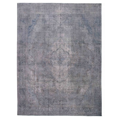 ECARPETGALLERY Hand-knotted Color Transition Denim Blue Wool Rug - 9'4 x 12'6