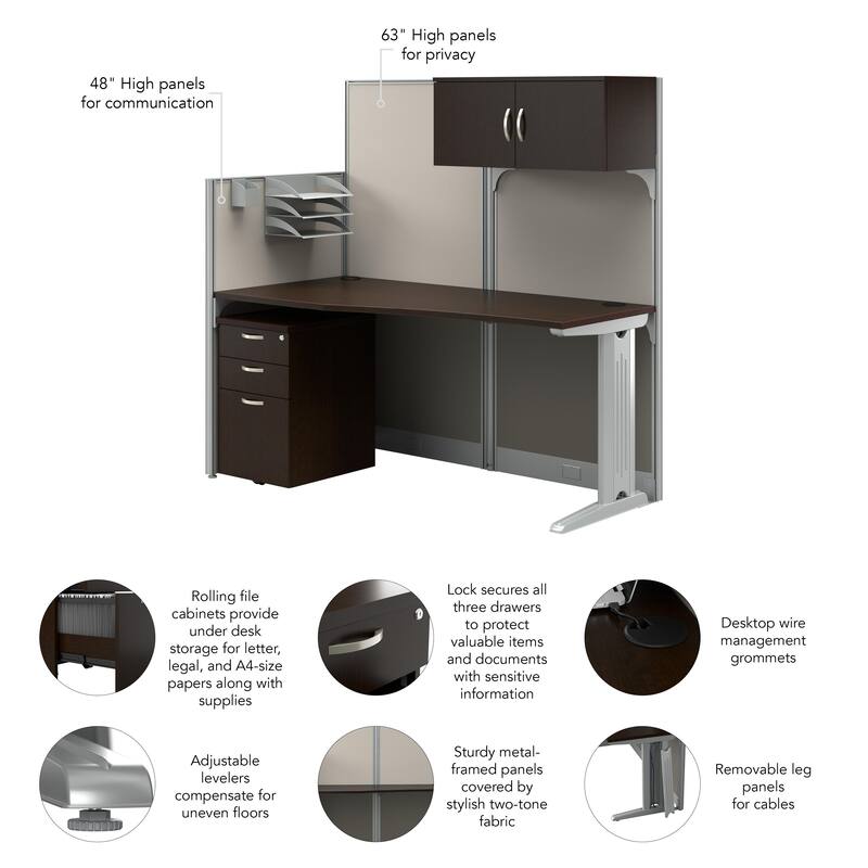 Office in an Hour 65W Workstation with Storage by Bush Business Furniture