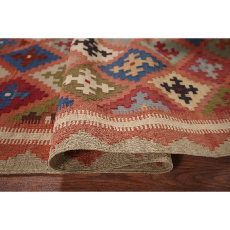 Vegetable Dye Kilim Qashqai Persian Vintage Foyer Vintage Wool Carpet - 3'6"x 4'9"