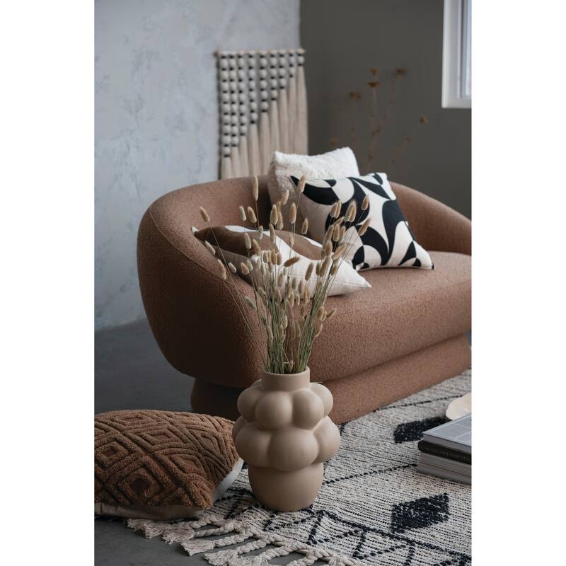 Cotton Slub Throw Pillow with Abstract Print