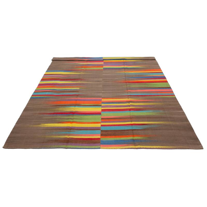 ECARPETGALLERY Flat-Weave Ankara FW Taupe Wool Kilim - 9'9 x 12'10