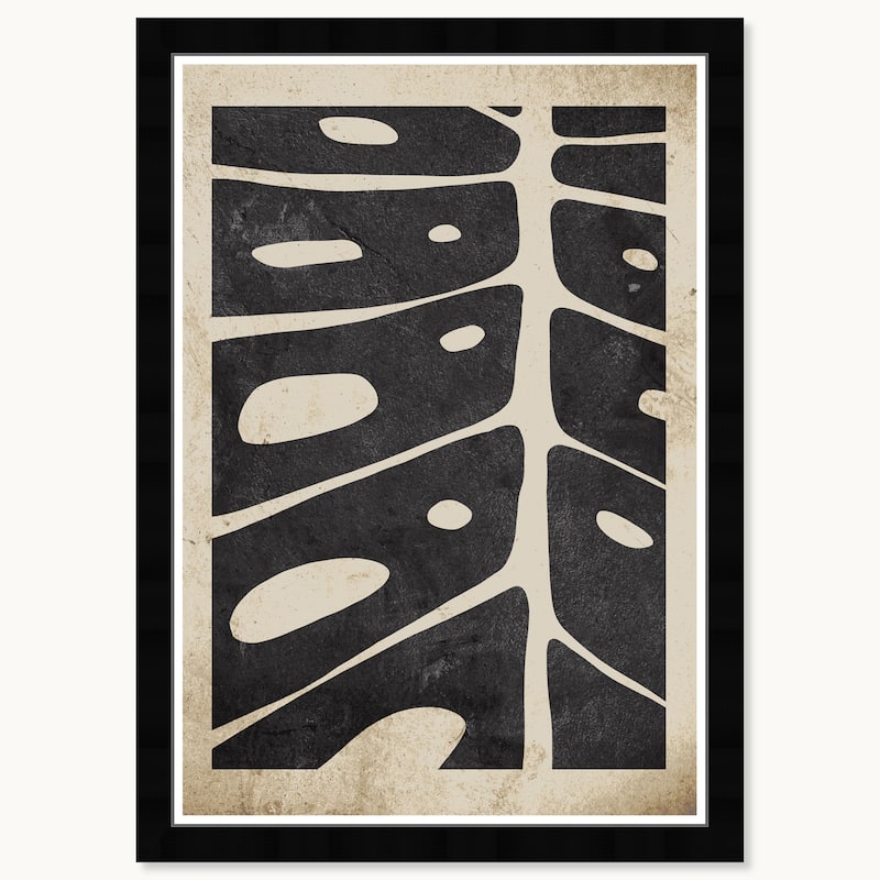 Wynwood Studio Leaf Detail Ii Framed Boho Minimalist Abstract Prints - 15 x 21 - Black