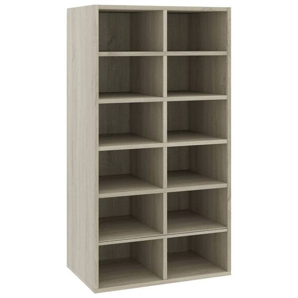 Shop Black Friday Deals On Vidaxl Shoe Rack Sonoma Oak 21 5 X13 3 X39 3 Chipboard Overstock 31795839