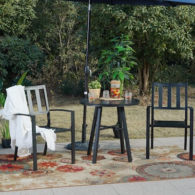 MAISON ARTS Patio Bistro Set 3 Piece Stackable Chairs