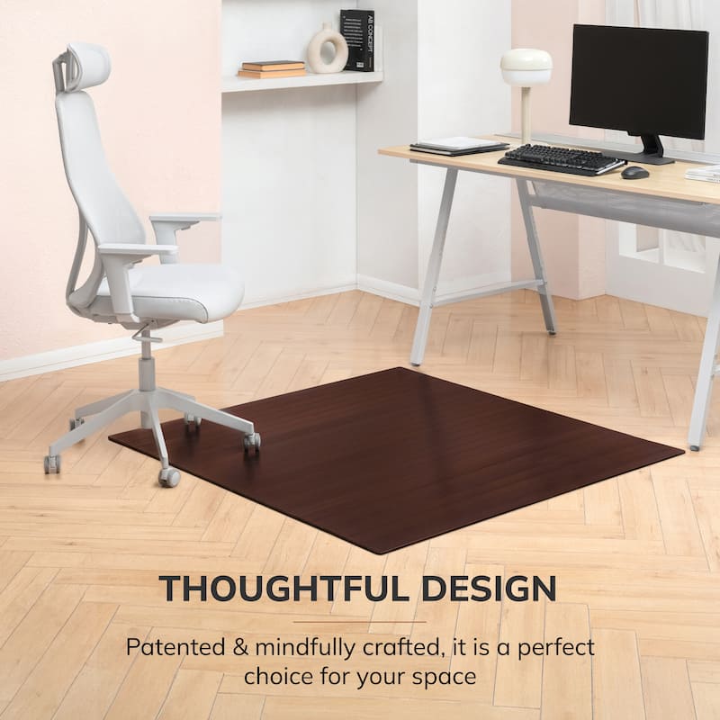 Eco Bamboo Standard Rectangular Cherry Chair Mat (52 x 48)