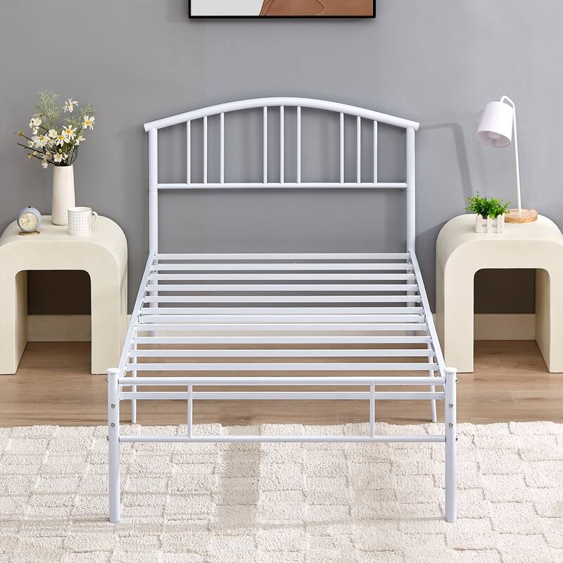 VECELO Bed Frame with Headboard & Metal Slat,Easy Set up- Twin/Full/QueenSize Bed