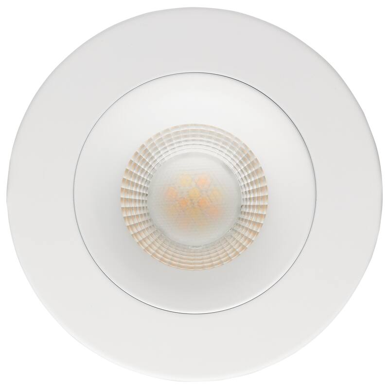 12W LED Direct Wire Downlight Gimbaled 3.5In CCT Selectable Round Remote Driver White 840L
