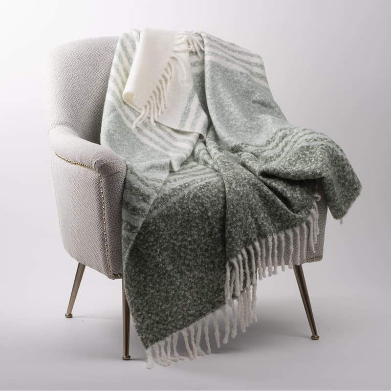 Glitzhome 50x60 Curated Nomad Division Striped Woven Jacquard Throw Blankets