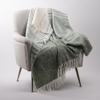 Glitzhome 50x60 Curated Nomad Division Striped Woven Jacquard Throw Blankets