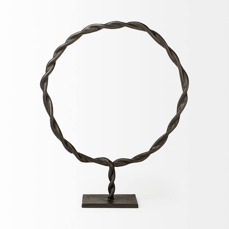 Rizwan (Large) Black Aluminum Braided Circular Object