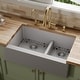 preview thumbnail 15 of 17, Karran Farmhouse/Apron-Front Quartz Double Bowl Kitchen Sink Kit