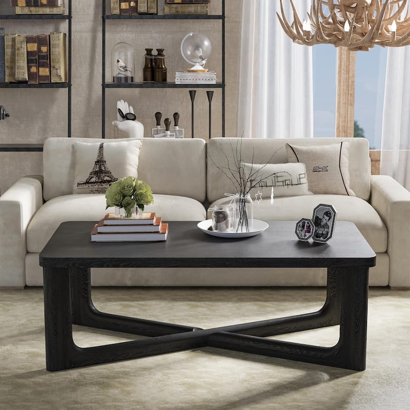 Solid Wood Coffee Table Nordic style - 20*10 - Black