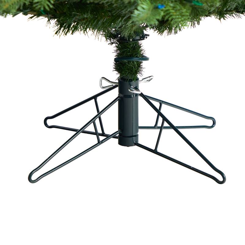 7.5ft. Fir Artificial Christmas Tree with 650 Multi Color LED Lights, Instant Connect & 60 Globe Bulbs-Vibrant X-Mas Centerpiece