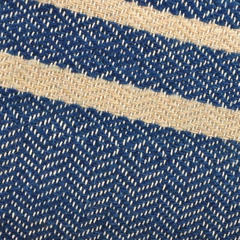 Novica Handmade Indigo Signals Wool Cushion Cover