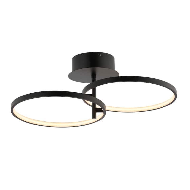 SAFAVIEH Stoyna Led 12-inch Flush Mount - 11 In. W x 11 In. D x 7 In. H - Matte Black - 11Wx11Dx7H