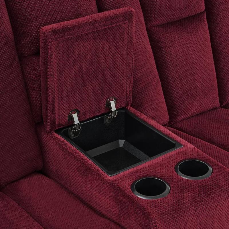 MCombo Electric Power Reclining Sofa with Massage and Lumbar Heat, Fabric 6015/6025/6035/6045