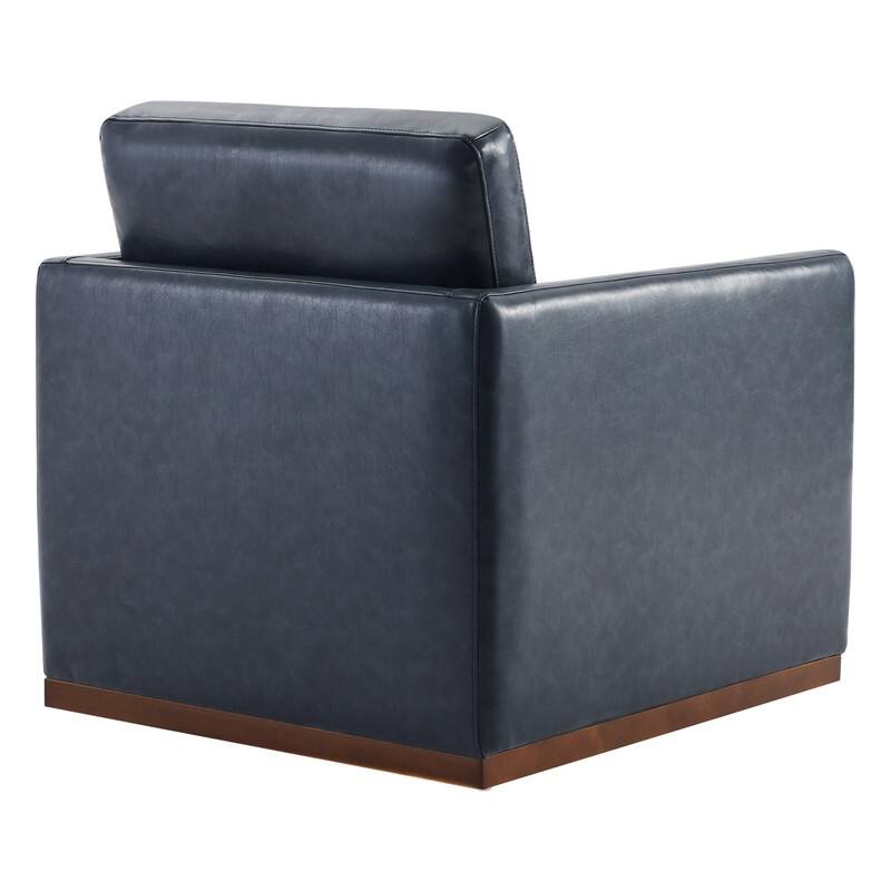 Spruce & Spring Modern Swivel Accent Chair with Wooden Base