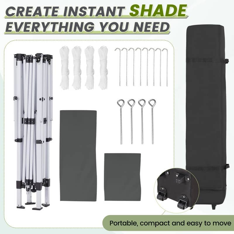 11x11 Pop Up Canopy Tent with Center Lock, UPF 50+ Outdoor Shade, Easy Up Patio Tent for Parties & Camping, Includes Rolling Bag