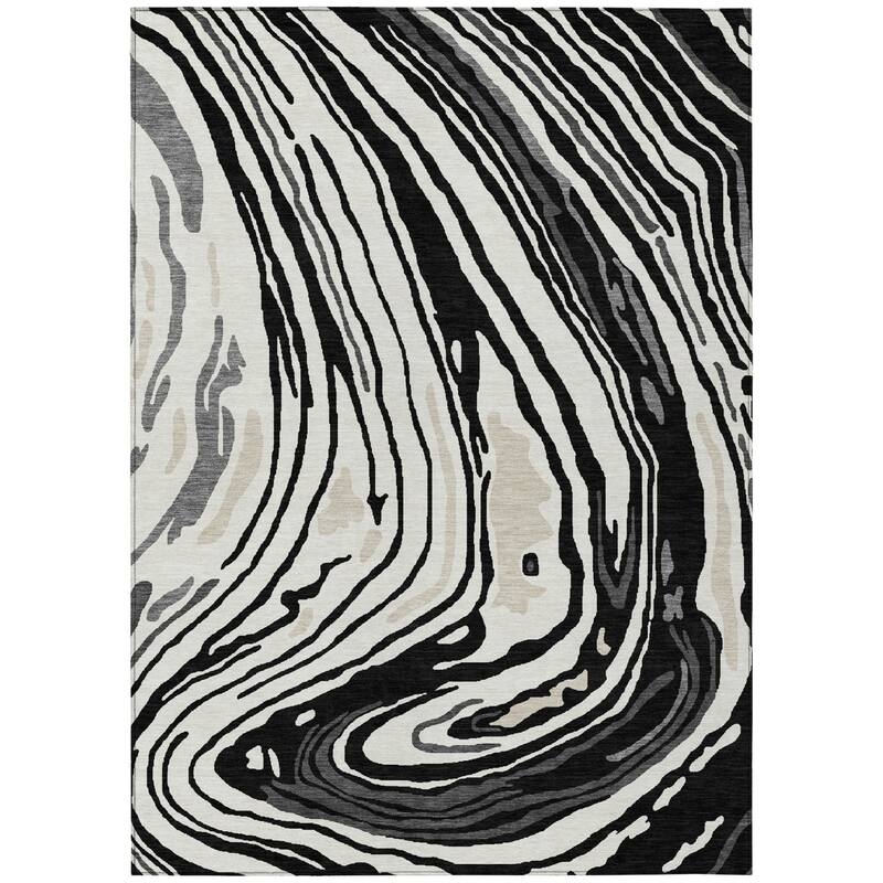 HomeRoots Abstract Transitional Rectangle Outdoor Rug