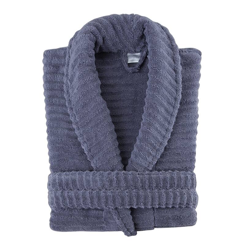 Ribbed Zero Twist Turkish Cotton Unisex Bathrobe