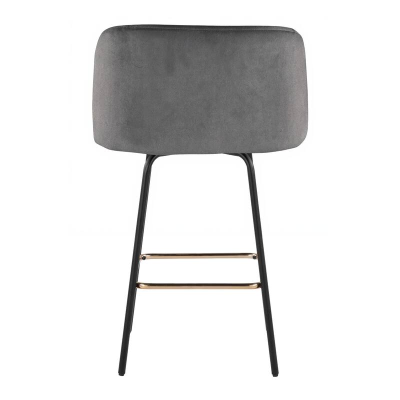 Silver Orchid Harding 26" Fixed-Height Swivel Counter Stool with Metal Legs (Set of 2)