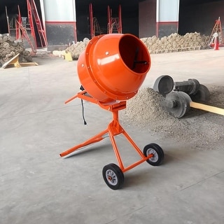 Concrete Mixer Machine Mud Mixer Cement Mixer With Wheel 4.6 cu/ft ...