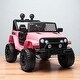 preview thumbnail 6 of 17, 12V Kids Electric Ride On Truck with Remote Control, LED Lights, Spring Suspension, Horn, Adjustable Speed, Ages 3-6 Pink