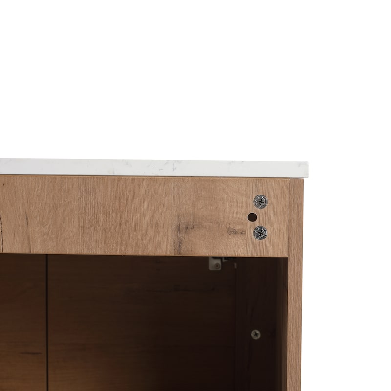 30'' Wall-Mounted Bathroom Vanity & 2-Soft-Close Door, KD-Packing, Plywood (Vanity Only, Excluding Sink)