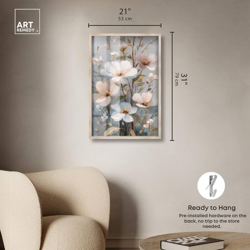 Vintage White Meadow Shadowbox by Art Remedy