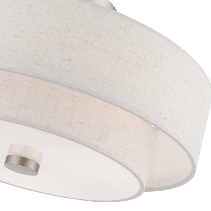 Livex Lighting Claremont 3 Light 15" Wide Semi-Flush Drum Ceiling