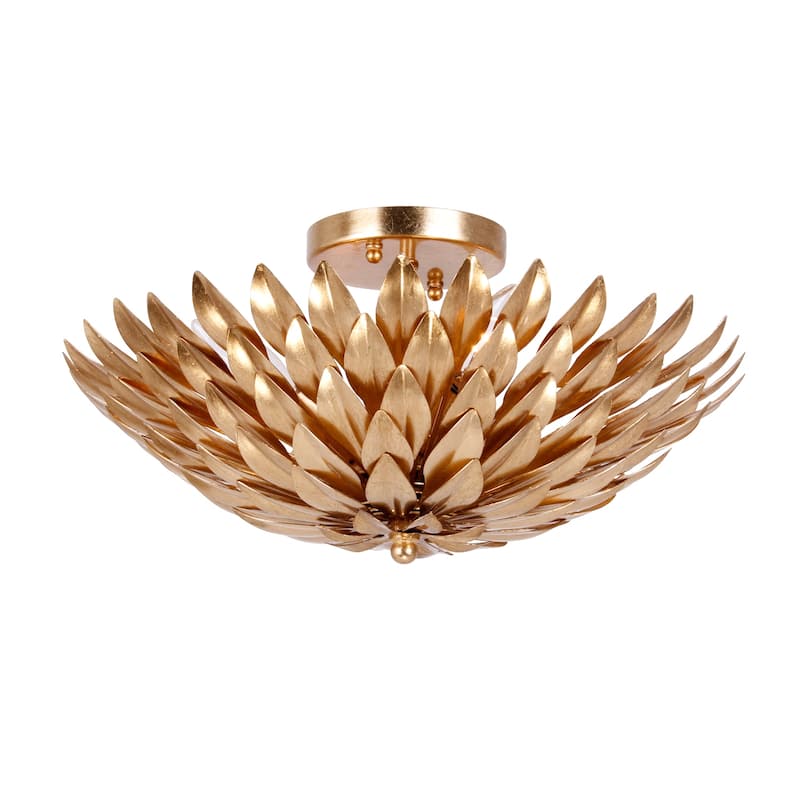 Broche 4 Light Antique Gold Ceiling Mount - 16'' W x 6.25'' H - 16'' W x 6.25'' H