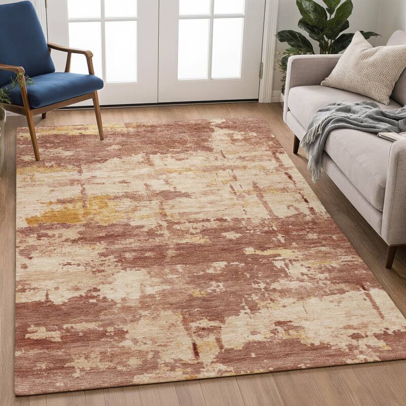Machine Washable Indoor/ Outdoor Crouppen Modern Chantille Rug
