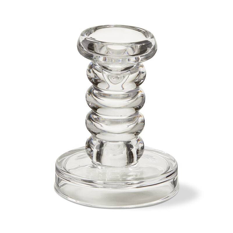 Olsen Tealight Pillar Holder - Large Clear Glass Candle Holder for Pillar & Tealight Candles, 5" H x 3.75" W