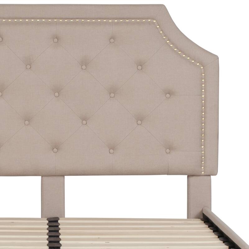 Arched Tufted Upholstered Platform Bed