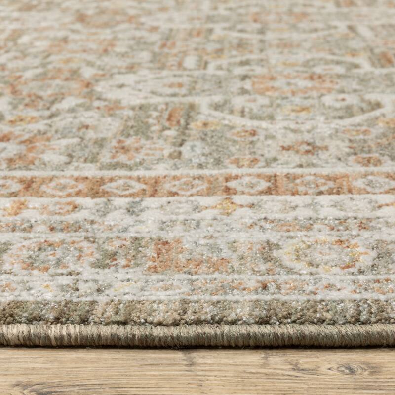 Kellan Global Medallion Rust/ Green Area Rug
