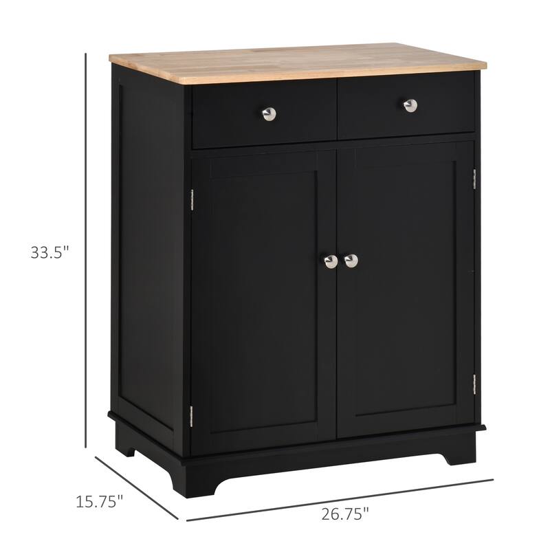 Cabinet with 2 Drawers Doors and Adjustable Shelf