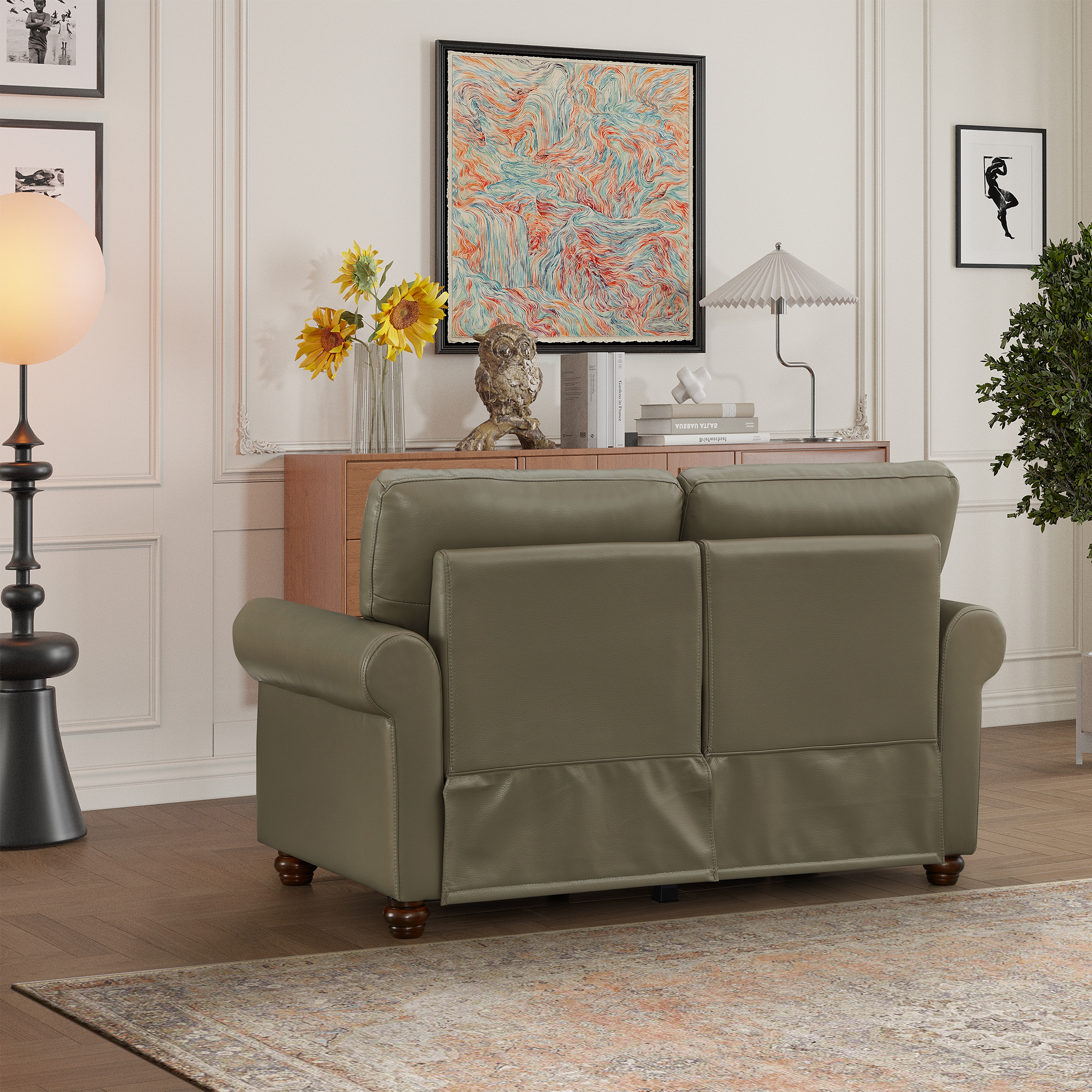 Leather loveseat shop sofas