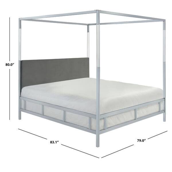 dimension image slide 1 of 3, SAFAVIEH Couture Dorothy Acrylic King-sized Canopy Bed