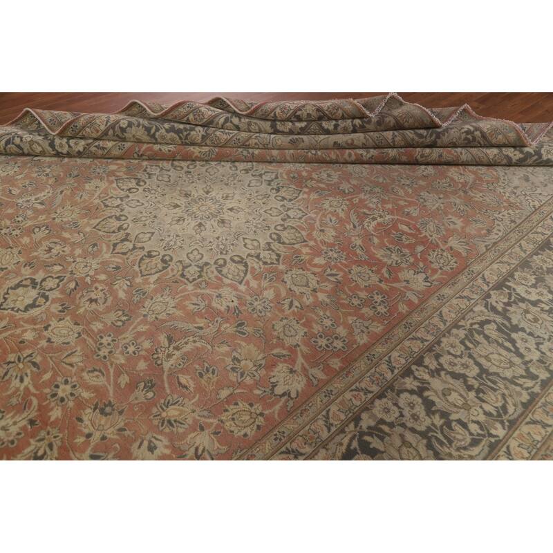 Traditional Kashan Persian Vintage Area Rug Hand-knotted Wool Carpet - 10'0" x 13'4"