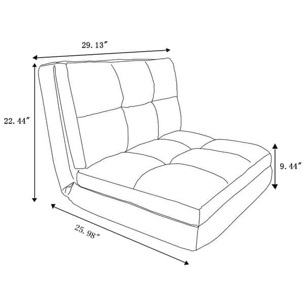 dimension image slide 6 of 7, Loungie Microsuede 5-position Convertible Flip Chair/ Sleeper