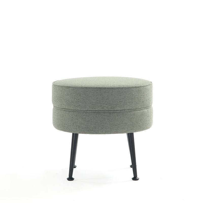Manhattan Comfort Bailey Mid Century Modern Woven Upholstered Round Ottoman