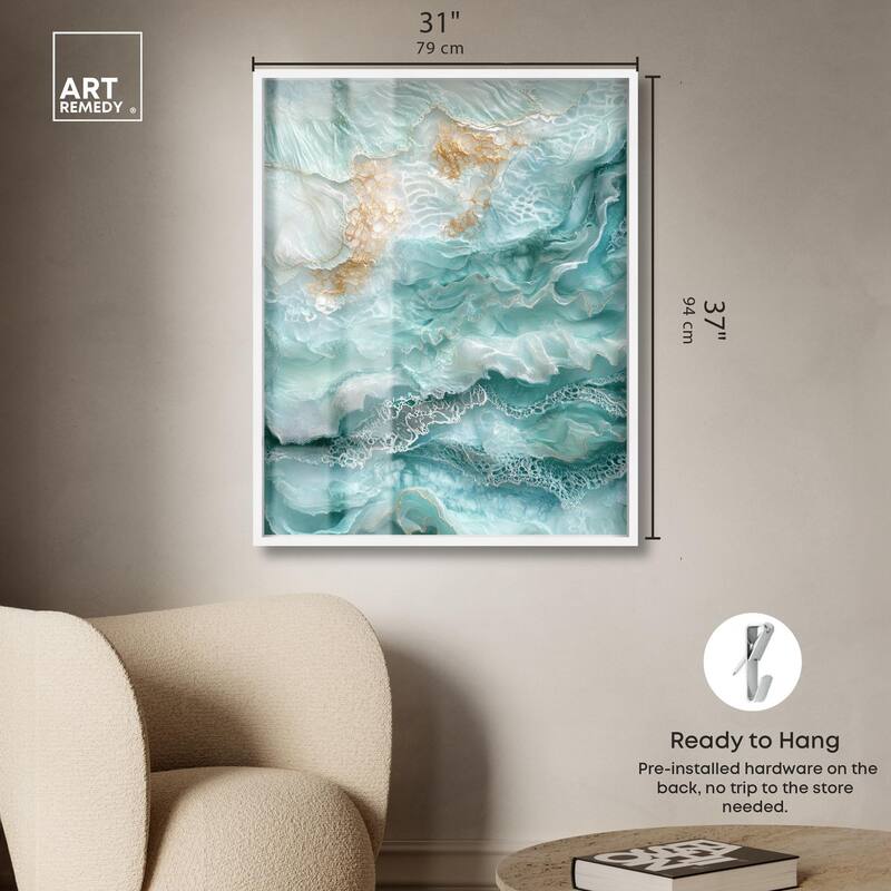 Teal Tiered Turbulence Shadowbox by Art Remedy