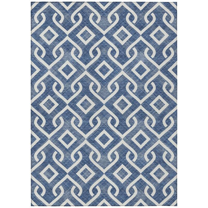 HomeRoots Geometric Transitional Rectangle Outdoor Rug