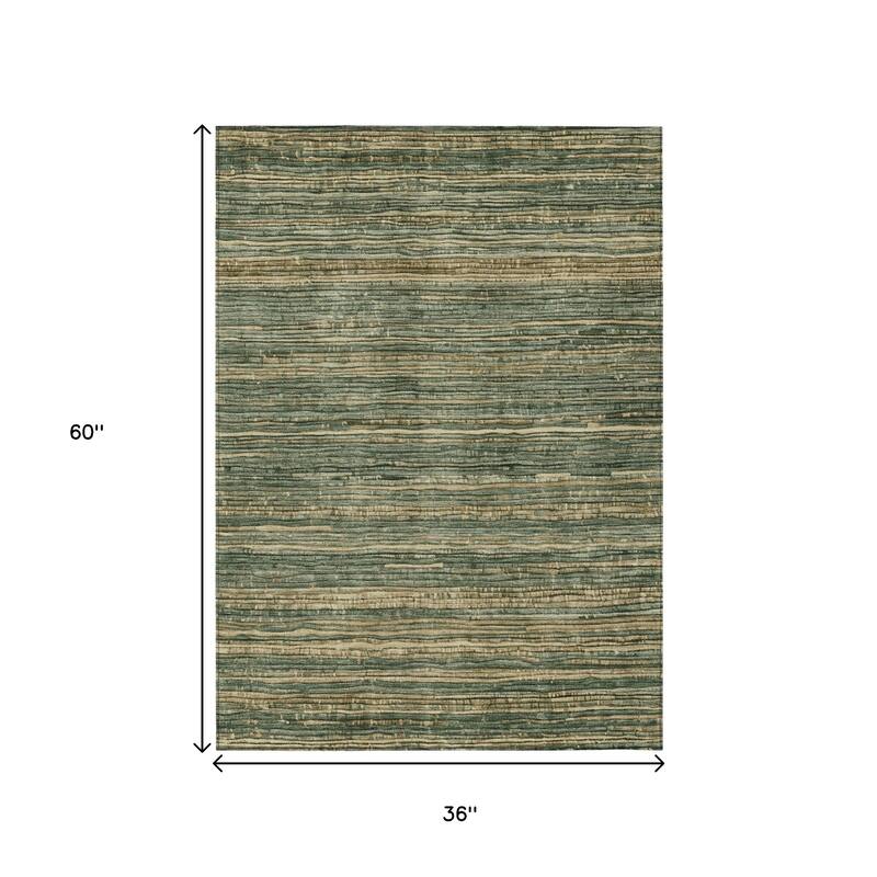 HomeRoots Striped Transitional Rectangle Outdoor Rug