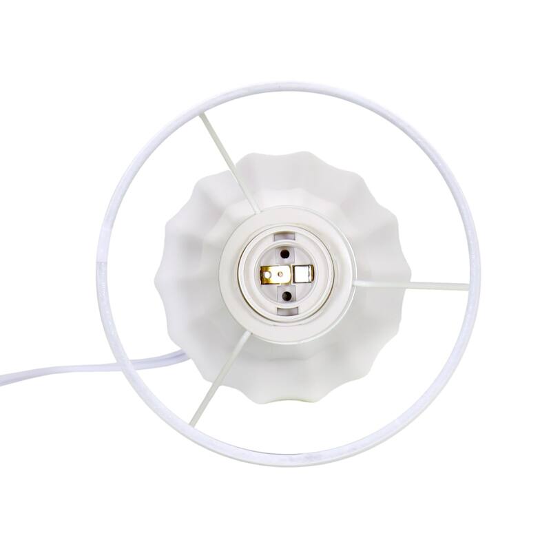 Stacked Double Gourd Ceramic Table Lamp with Tapered Shade - 12.5" - Off White