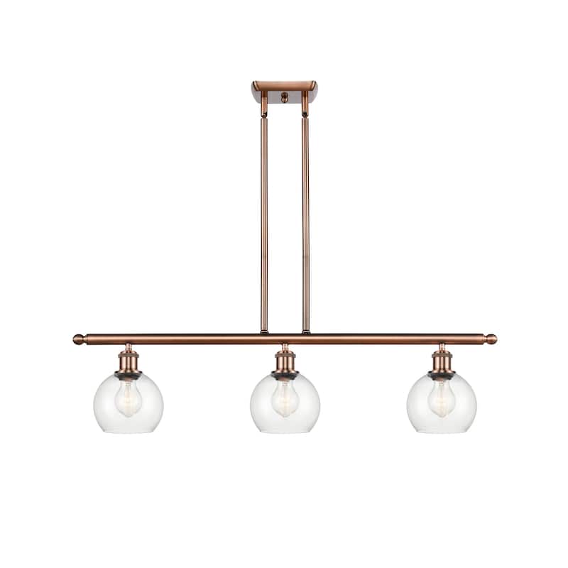 Innovations Lighting 516-3I-9-36 Athens Linear Athens 3 Light 36" Wide - Antique Copper / Clear