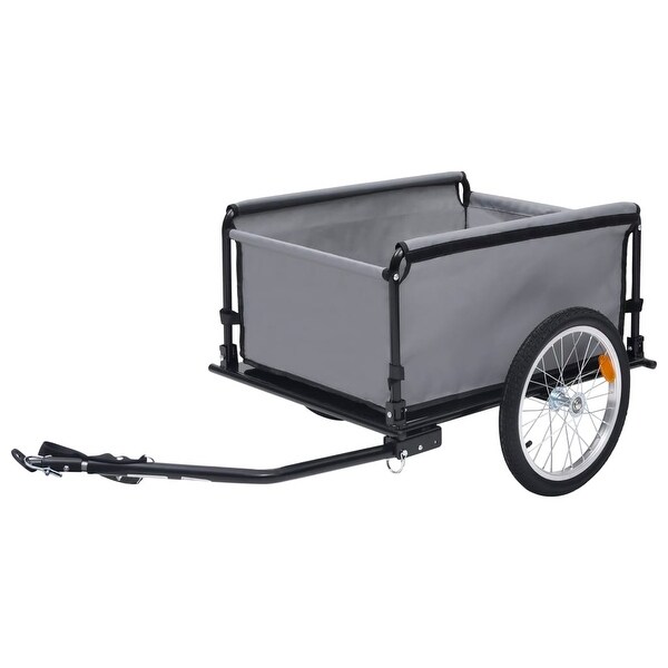 vidaXL Bike Trailer Gray and Orange 143.3 lb Bed Bath Beyond 34424136