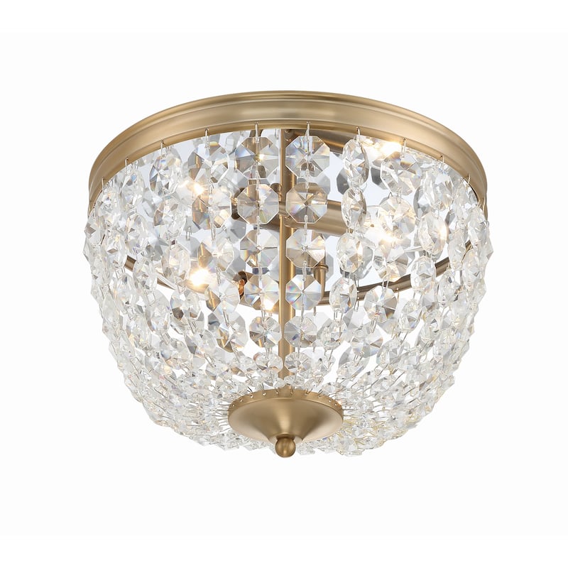 Nola 2 Light Vibrant Gold Ceiling Mount - 11.5"W x 8.5"H